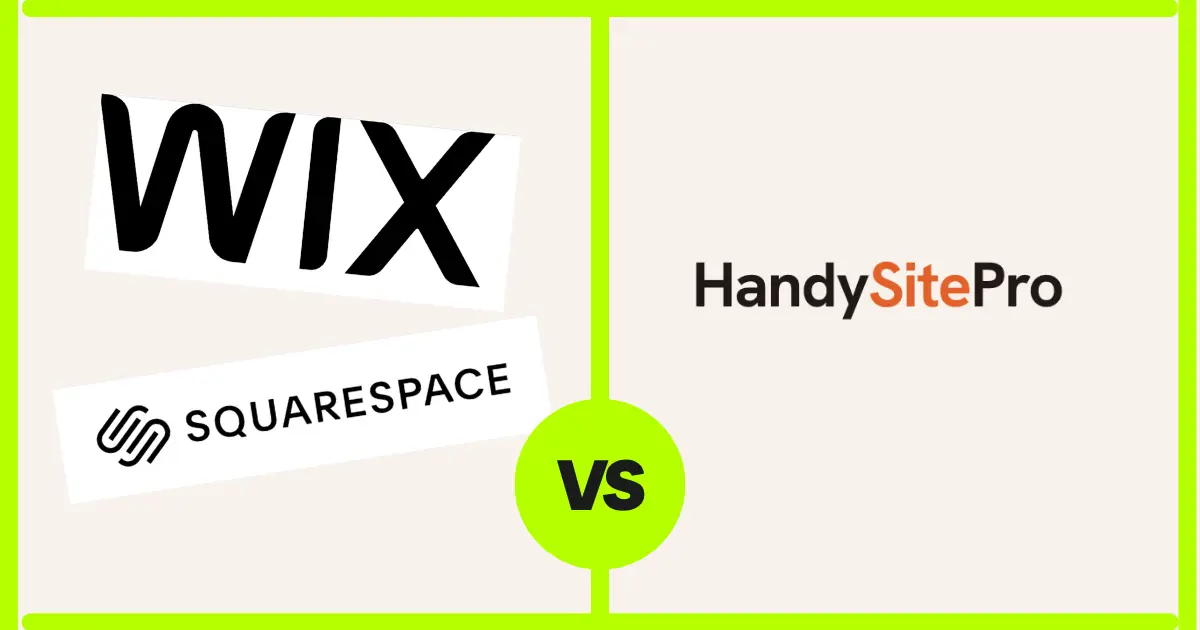 side-by-side comparison: Wix, Squarespace, and custom code for handyman websites