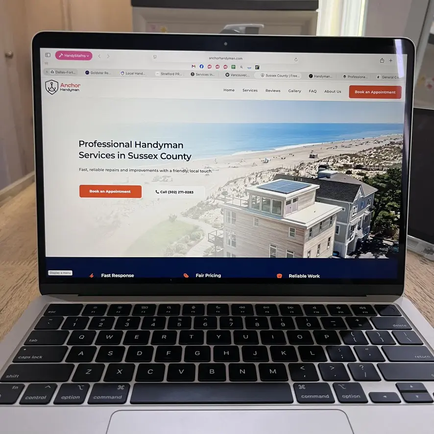 Anchor Handyman website - handyman web design example by HandySitePro