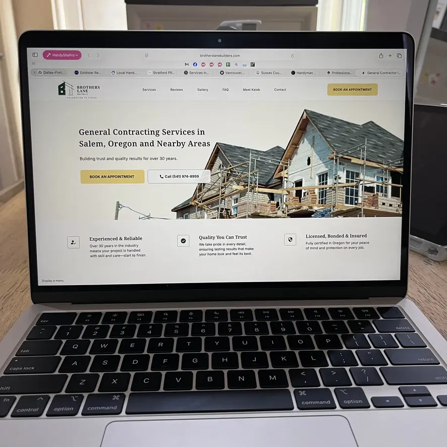 Brothers Lane Builders website - handyman web design example by HandySitePro