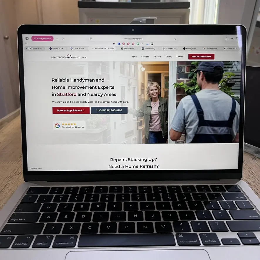 Stratford PRO Handyman website - handyman web design example by HandySitePro