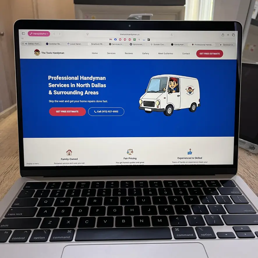 The Tools Handyman website - Garland handyman web design by HandySitePro